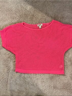 Arizona Bright Hot Pink Cropped Knit Top